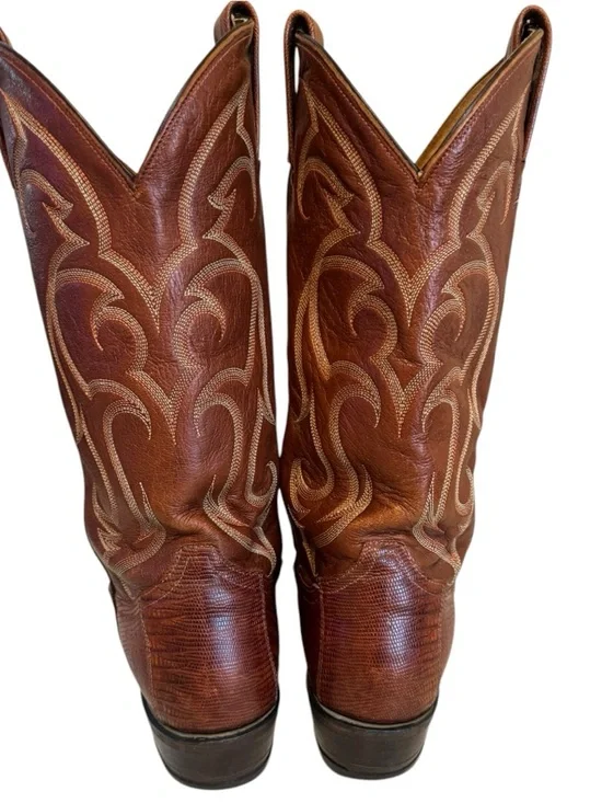 Tony Lama Lizard Cowboy Boots Men’s Western Leather USA Made Size 9.5D - Picture 5 of 13